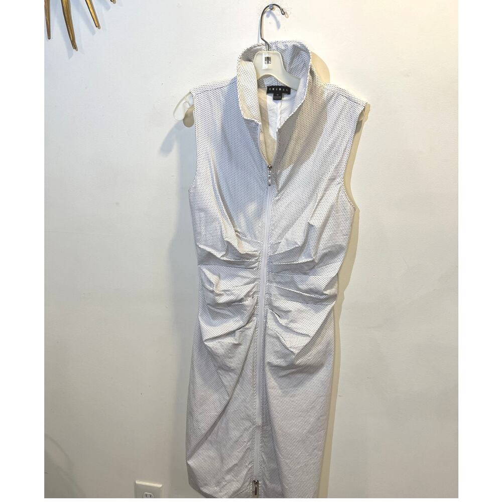 Super Flattering Zip Up Rouched Sleeveless Bodycon Dress - Size 12